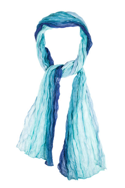 istock Blue silk scarf isolated on white background. 1097481258