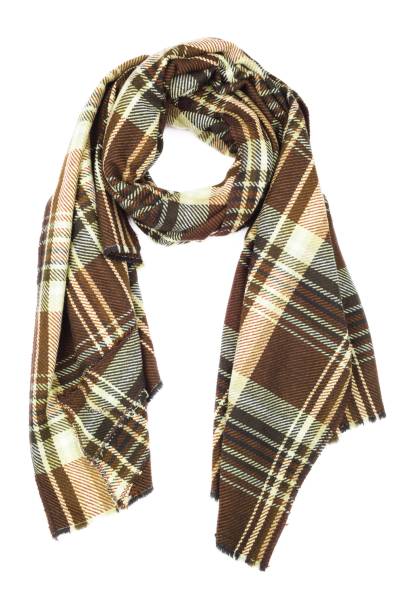 istock Beige wool scarf isolated on white background. 1097481358