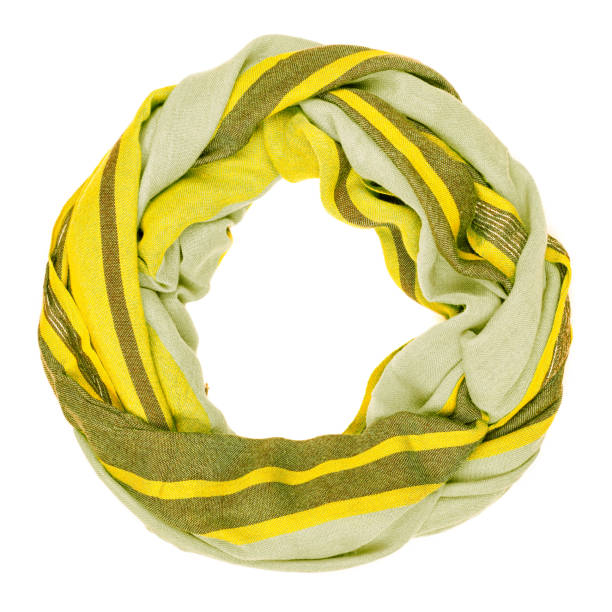 istock Silk scarf. Yellow silk scarf isolated on white background 1097481408