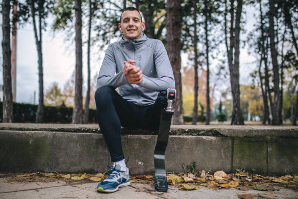 istock Serene amputee athlete relaxing outdoors 1097483934