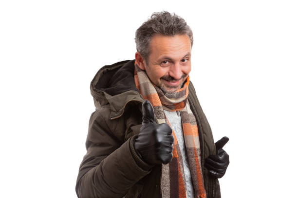 istock Person showing thumb-up as holding jacket 1097485526