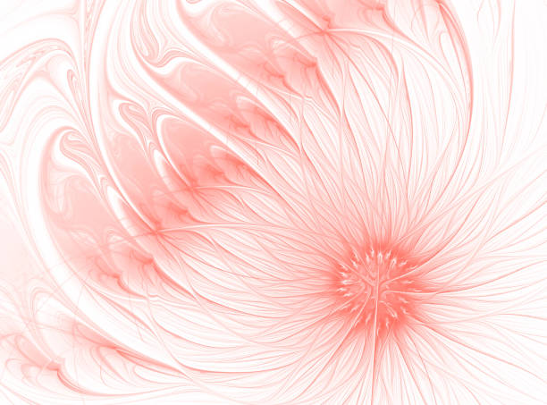 color living coral flor moda pastel margarita de naranja rosa abstracta sobre el blanco fondo fractal bellas arte - pollen forecast fotografías e imágenes de stock