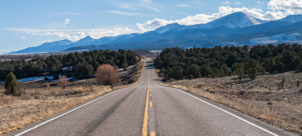 The highway in the mountains in Colorado, USA