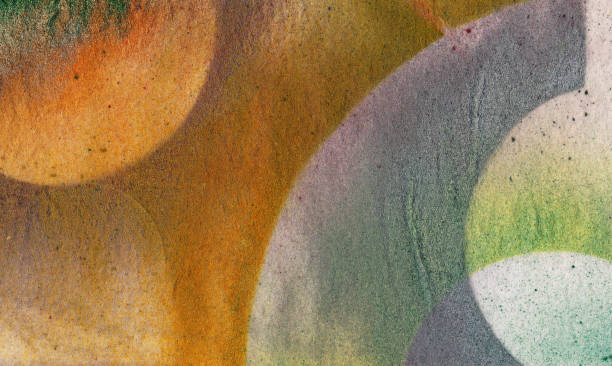 istock Hand painted rounded shapes with earth tone colors 1097491566