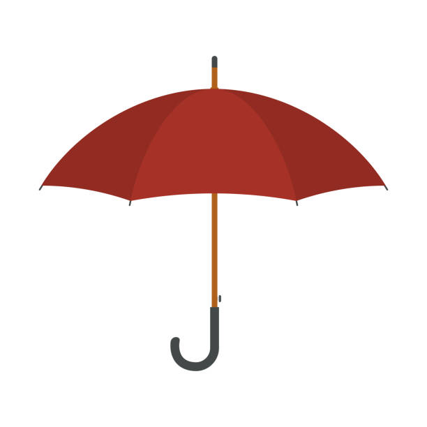 illustrations, cliparts, dessins animés et icônes de parapluie dans le style plat. icône de parapluie rouge isolé sur fond blanc. signe de protection de pluie. illustration vectorielle. - rain women umbrella parasol