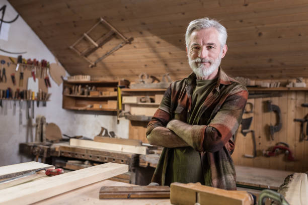 istock Portrait Of Senior Carpenter In His Workshop 1097500890