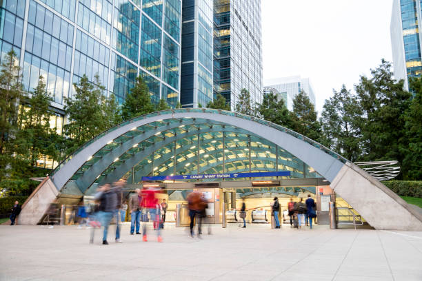 istock Blurred People Walking in Front of Modern Office Building, London 1097501144