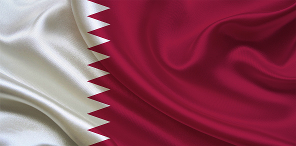 Qatari Waving Flag Stock Photo - Download Image Now - Qatari Flag, Qatar,  Flag - iStock