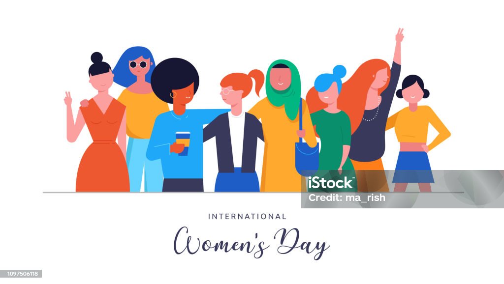 International Women s Day. Vector illustration, card, poster, flyer and banner. International Women s Day. Vector illustration, card, poster, flyer and banner template Women stock vector