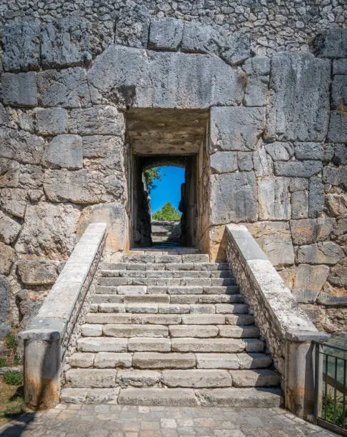 Photo of Megalithic walls in Alatri acropolis, province of Frosinone, Lazio, central Italy.