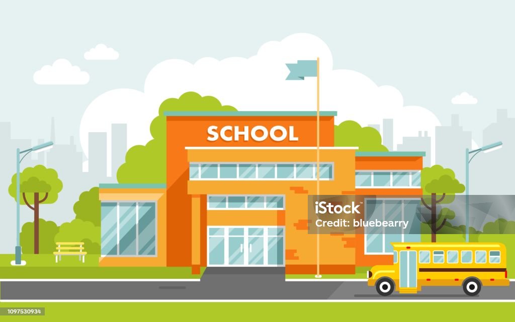 Tòa nhà trường học theo phong cách phẳng. - Trả phí Bản quyền Một lần Tòa nhà trường học vectơ sẵn có Tòa nhà trường học theo phong cách phẳng. - Trả phí Bản quyền Một lần Tòa nhà trường học vectơ sẵn có