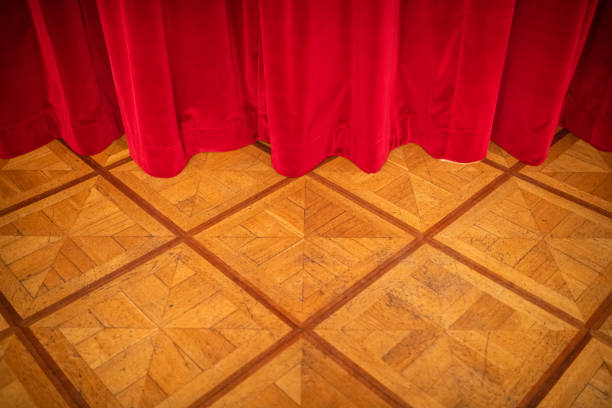istock Red curtain with parquet, Germany 1097539072