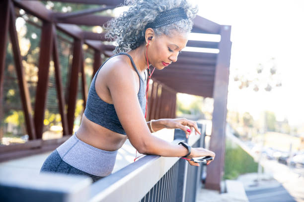 istock A Black Woman checking her smartwatch during her workout 1097543092