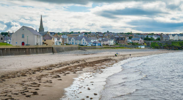 Thurso beach in a cloudy summer afternoon, Caithness, Scotland.