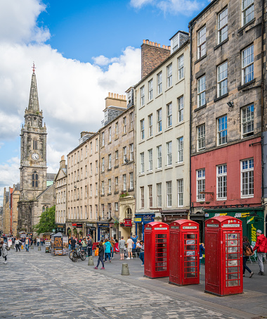 The famous Royal Mile in Edinburgh on a summer afternoon, Scotland.