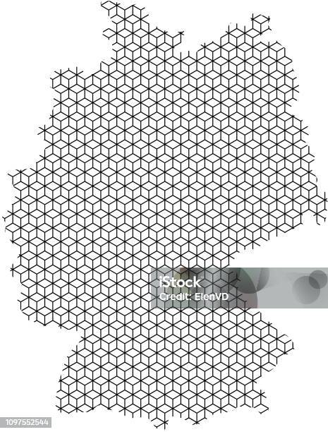 German Map Rectangle Germany Map Abstract Schematic From Black Lines Repeating Pattern ...