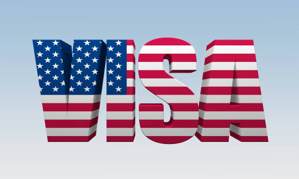 istock text visa is painted flag of America 1097553616
