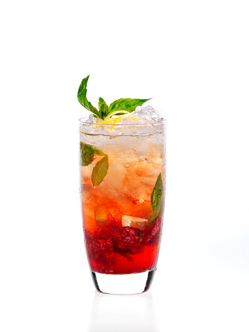 Berry cocktail on white background