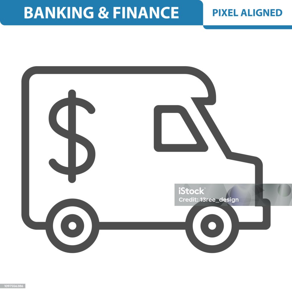 Banking / Finance Icon Professional, pixel perfect icon, EPS 10 format. Armored Truck stock vector