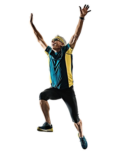 istock senior man running runner jogger jogging  silhouette isolated white background 1097556810