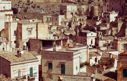 Panoramic view of Matera, Italy