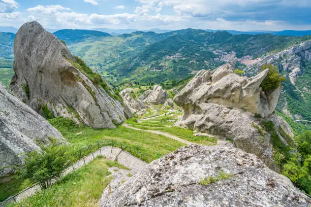 Panoramic view in the Lucanian Dolomites, province of Potenza, Basilicata.