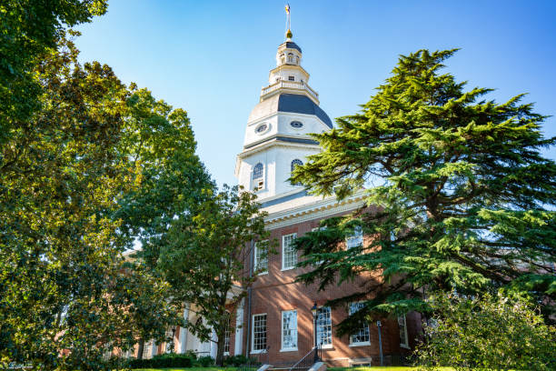 Maryland State Capital Building Maryland State Capital Building in Annapolis, Maryland maryland state colors stock pictures, royalty-free photos & images