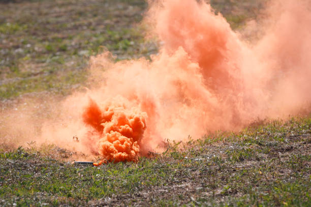 istock Smoke grenade thrown to disguise hostilities 1097583544