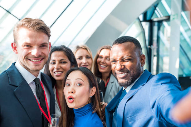 istock Group of business people taking a selfie 1097586686