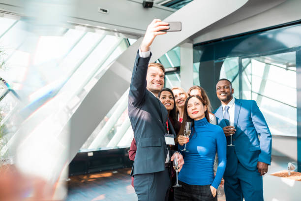 istock Group of business people taking a selfie 1097586690