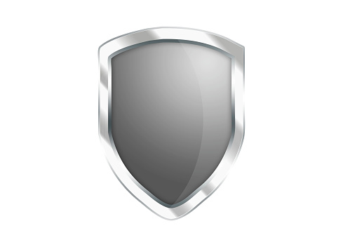 Silver Gray shield icon isolated on white background