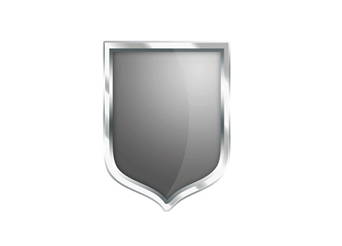 Silver Gray shield icon isolated on white background