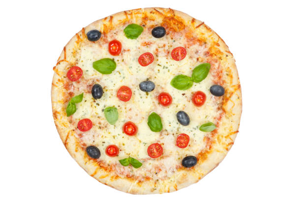 istock Pizza margarita margherita from above isolated on white 1097603160