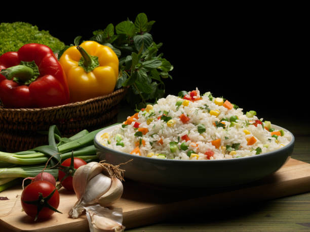 istock Sweet Corn, red bell pepper, green peas delicious healthy Risot 1097613622