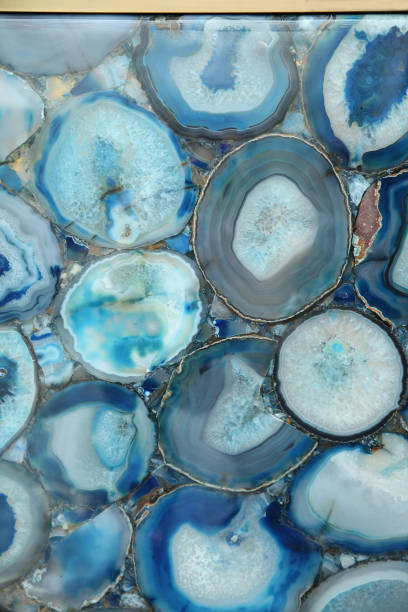 istock Natural blue agate is used in decoration 1097618350