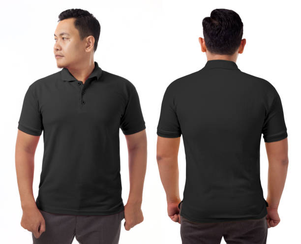 블랙 체포 되었던 셔츠 디자인 서식 파일 - polo shirt 뉴스 사진 이미지