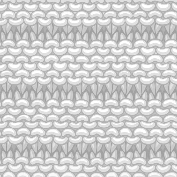 Vector Reverse Ridge Stitch Pattern. Hand-drawn jersey cloth boundless background. High detailed woolen hand-knitted fabric material. knitting textile wool infinity stock illustrations