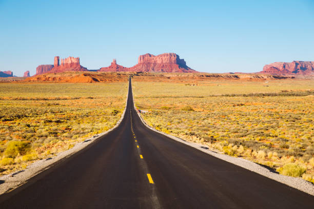 istock Classic highway view in Monument Valley at sunset, USA 1097634808