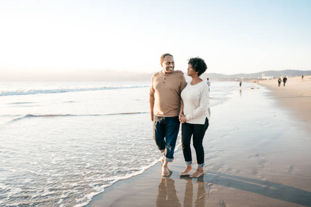 istock Senior couple on the beach 1097644654