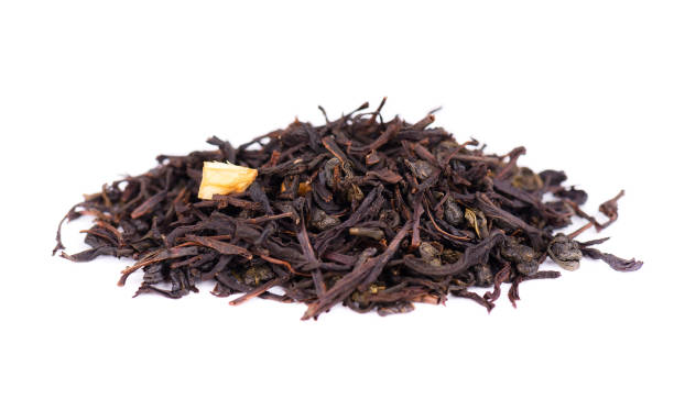 istock Black and green Ceylon tea with apple and bergamot, isolated on white background. 1097646510