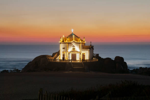 istock Church of Sr. da Pedra at blue hour 1097648148