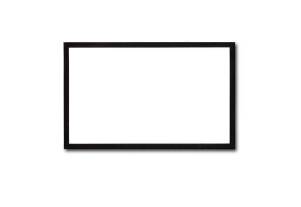 Black picture frame isolated on white background. File contains with clipping path. stock photo
