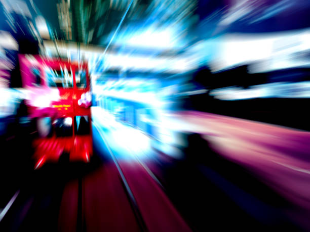istock Abstract image of night traffic light trails in the city 1097650444