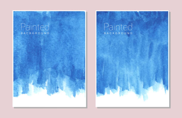 ilustraciones, imágenes clip art, dibujos animados e iconos de stock de pintura azul - brush stroke blue abstract frame
