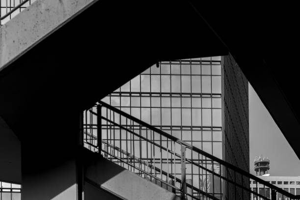 istock Modern Office Buildings in Hong Kong in Black and white color 1097660310