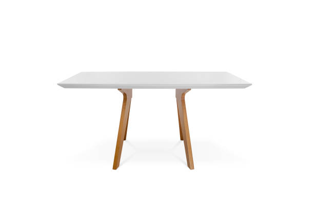 istock Wooden modern Table isolated on white background. 1097674494