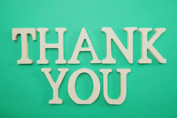 istock Thank You alphabet letters on green background 1097676058