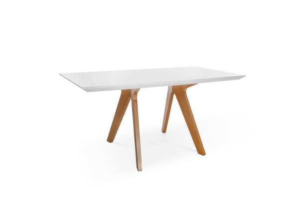 istock Wooden modern Table isolated on white background. 1097676332