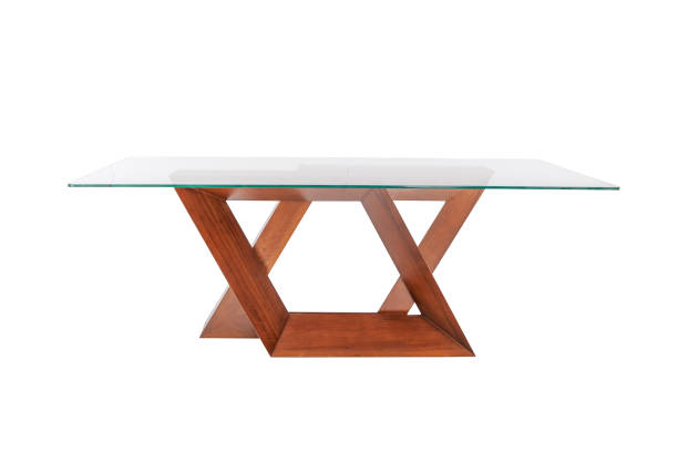 istock Wooden modern Table isolated on white background. 1097676844