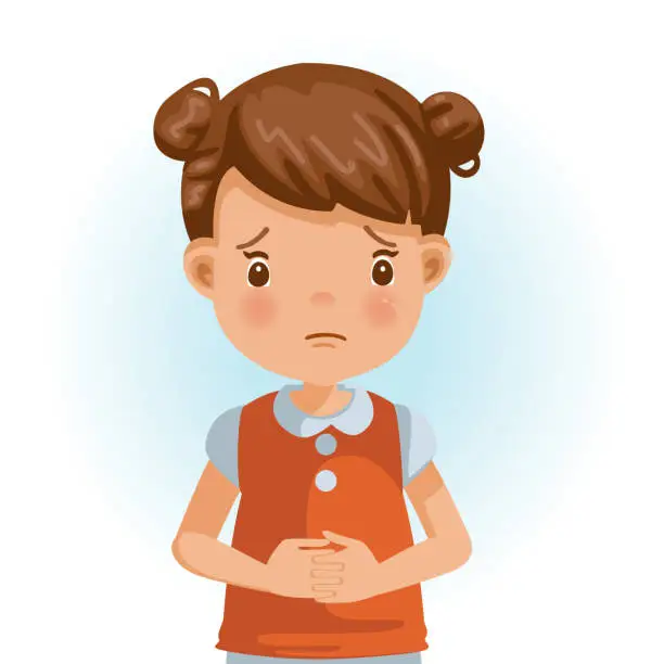 Vector illustration of Sad little girl